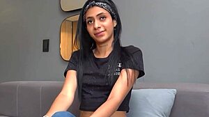 Petite Latina Struggles To Fit Big Cock In Her Mouth During Deepthroat