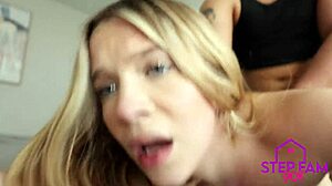 my little blonde step sis becky summer helps with handjob and blowjob