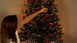 My Hot Stepmom Fucks Under Christmas Tree Creampie Inside Pussy