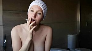 Cute Brunette Lights Up Smoking Fetish