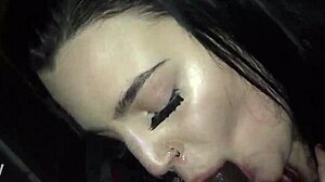 Spanish girl deepthroats big black cock