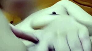 Leak video call with pretty filipina aprile reaching orgasm in bedroom