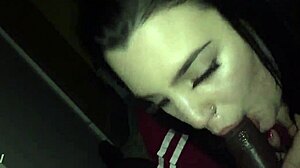 Spanish girl deepthroats big black cock