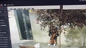 little kisses on penis in public street 😘