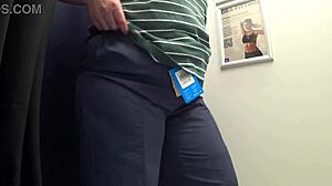 big ass in white panties tries tight leggings in fitting room