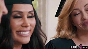 Milfs graduation party turns into insane reverse gangbang!