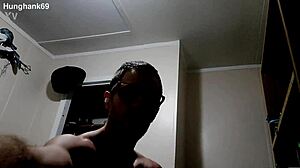 Black belt cowboy lover devours monster cock backstage