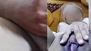 Leak video call with pretty filipina aprile reaching orgasm in bedroom