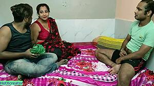 Desi wife shares threesome with ex husband in rough sex