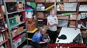 Blonde Security Guard Caught And Cumshotted By Amateur