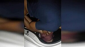 Neighbor doggystyle in car, cuckold watches creampie