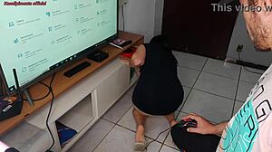 Latina housewife seduces technician with bent over ass while husband is away