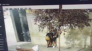 little kisses on penis in public street 😘