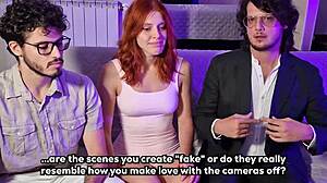 First porn casting turns into a dirty threesome with two guys and one girl