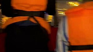 Girls surprise guy and suck him off on boat