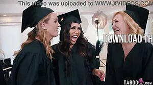 Milfs graduation party turns into insane reverse gangbang!