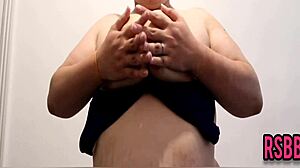 bbw wife lactates and sprays milk from her huge tits in homemade scene