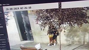 little kisses on penis in public street 😘