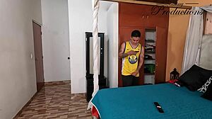 Humiliated Guy Sucks Roommate's Huge Cock After Naked Photo Tease