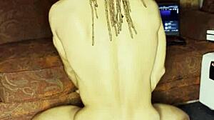 ivory white pounds hole with huge dildo toys in bisexual anal gaping solo