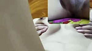 Leak video call with pretty filipina aprile reaching orgasm in bedroom