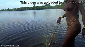 hot skinny africn villge girl walking naked in her villaage probably looking for some dick