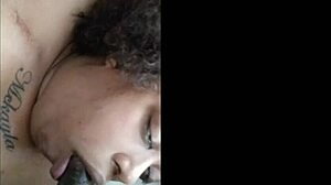 Miss mop mouth says sloppy blowjob upside down