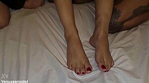 New naughty blonde cums three times during first interracial lesbian encounter