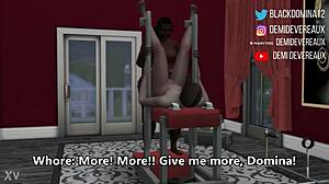 Ebony Domina Teases Whore