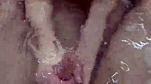 Bath Handjob Ends with Hot Underwater Cumshot