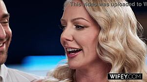 wifey cute blonde hotwife victoria rey gets fucked doggystyle while holding hubbys hand