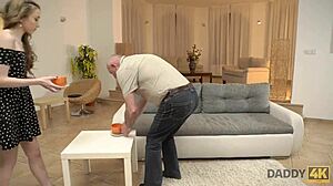 Skinny Peach Speaks Russian with Boyfriend's Father Then They Fuck