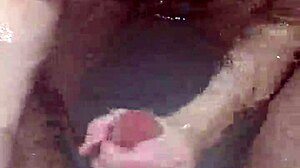 Bath Handjob Ends with Hot Underwater Cumshot