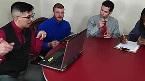 Intense Office Orgy With Anal Banging, Blowbang Action, And Double Penetration Featuring Big Cocks And Latina Sluts