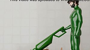 Using a rotating machine on another guy