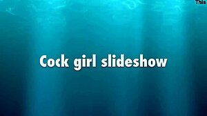 Cock girl slides down for outdoor blowjob and swallow in public