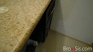 stepbrother punishes teen with used condom in garage