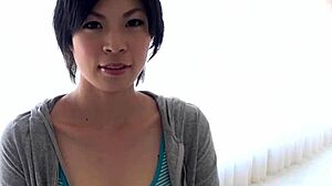 Saki Aoyama, the Japanese beauty with big tits, blows a hard cock uncensored