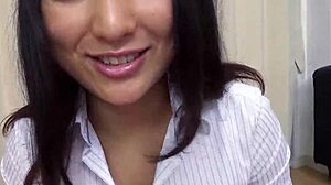 Japanese teen with big natural saggy tits endures double creampie mmf threesome at uncensored jav casting