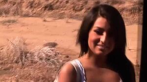 Outdoor babe fucking cock in the sun