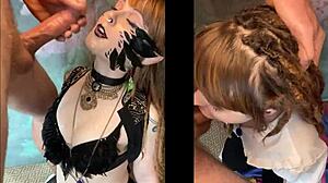 Cosplayer Olivia Jarden passionately deepthroats photographer's big cock