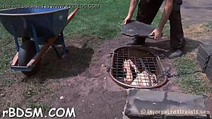 couple plays sadomasochism game with rough fucking