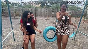 what if they catch us having fun sex in the public park with my whore girlfriend and a horny stranger