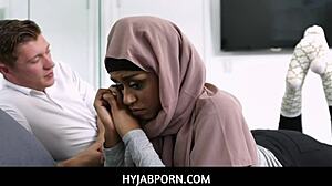 Tiny Muslim Ebony Teen Milu Blaze Fucks Stepbrother In Hijab
