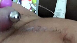 I explore sounding my penis and watch the cum flow