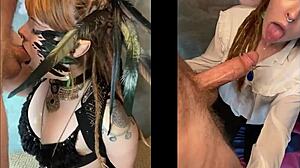 Cosplayer Olivia Jarden passionately deepthroats photographer's big cock