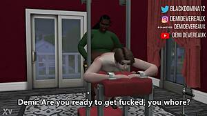 Ebony Domina Teases Whore