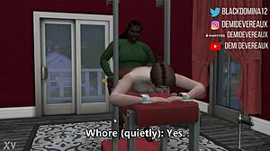 Ebony Domina Teases Whore