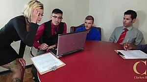 Intense Office Orgy With Anal Banging, Blowbang Action, And Double Penetration Featuring Big Cocks And Latina Sluts