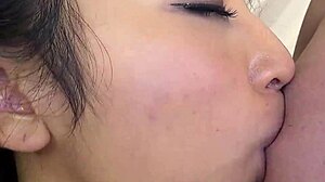 Japanese teen with big natural saggy tits endures double creampie mmf threesome at uncensored jav casting